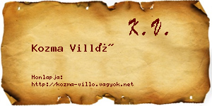 Kozma Villő névjegykártya