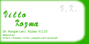 villo kozma business card