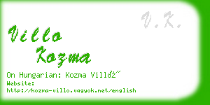 villo kozma business card